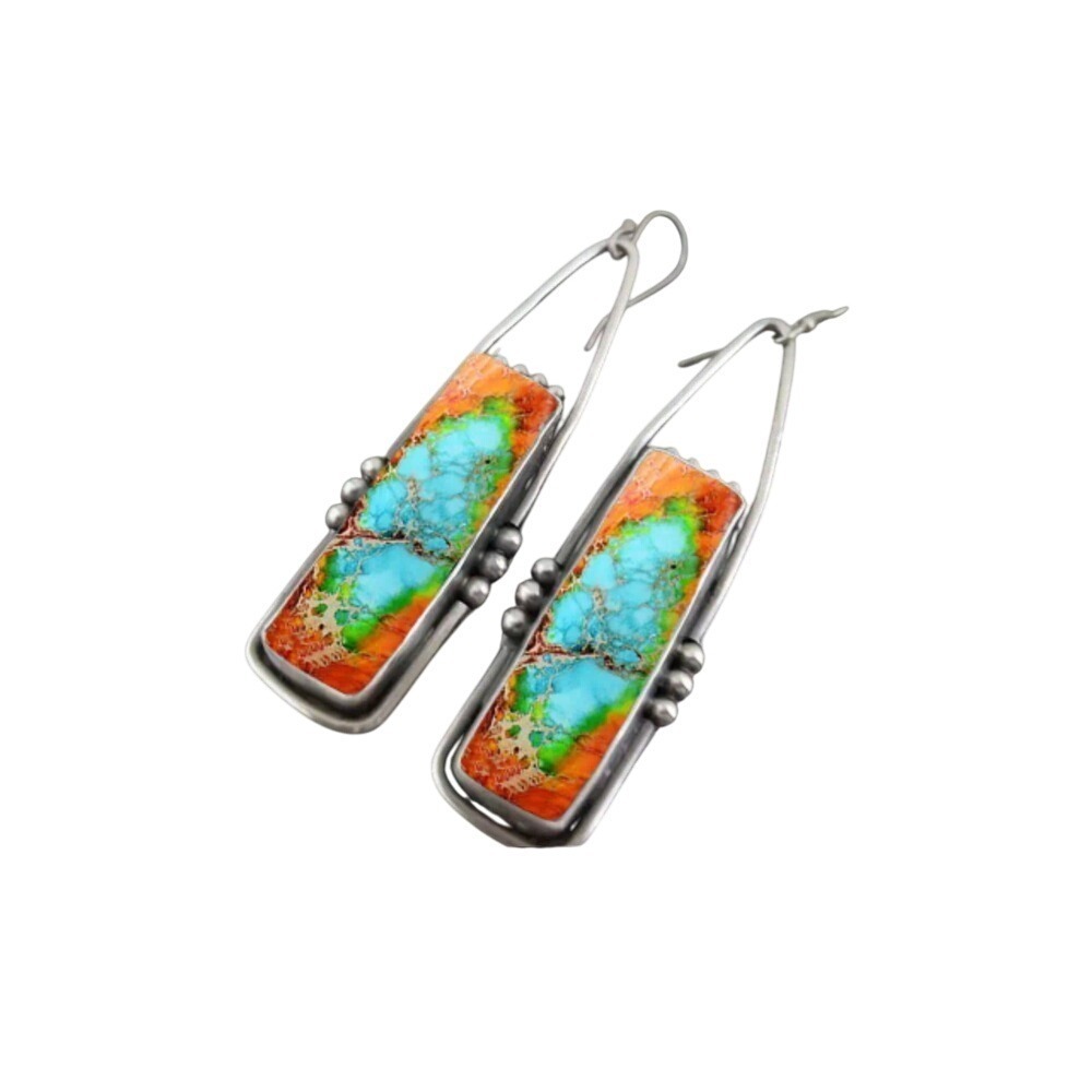 Colorful Rectangular Boho‎ Earrings